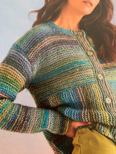 Load image into Gallery viewer, Sirdar kit Knitting pattern 10704 ladies cardigan inc jewelspun chunky yarn with wool, shade sea grass , M/L/XL/XXL