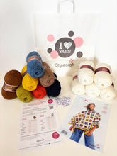 Load image into Gallery viewer, Stylecraft make along Crochet poncho yarn kit festival or niamh colourway