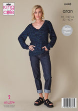 Load image into Gallery viewer, Knitted jumper kit, King cole 6448 including Firefly aran yarn size 34- 38