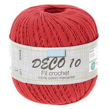 Load image into Gallery viewer, 100% Mercerised cotton 100g 530 metres Red for crochet knitting etc