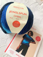Load image into Gallery viewer, New knitting pattern Sirdar 10920 ladies top short sleeve jumper with Jewelspun Ombré size xs - xl