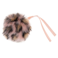 Load image into Gallery viewer, Tie -on Faux fur pom pom Leopard print.