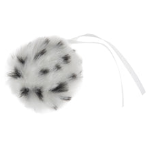 Load image into Gallery viewer, Tie -on Faux fur pom pom Leopard print.