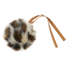 Load image into Gallery viewer, Tie -on Faux fur pom pom Leopard print.