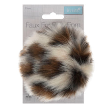 Load image into Gallery viewer, Tie -on Faux fur pom pom Leopard print.