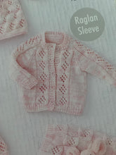 Load image into Gallery viewer, King cole little treasures yarn dk wool with knitting pattern 5856 baby girl dress cardigan and blanket prem- 12 months