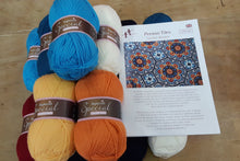 Load image into Gallery viewer, Persian Tiles complete crochet kit, Original blue blanket designed by Janie Crow in wonderful Stylecraft Special DK
