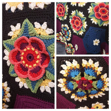 Load image into Gallery viewer, Fridas Flowers crochet  Blanket Stylecraft DK yarn pk crochet along by jane crowfoot Frida Kahlo
