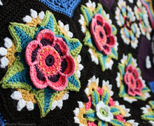 Load image into Gallery viewer, Fridas Flowers crochet  Blanket Stylecraft DK yarn pk crochet along by jane crowfoot Frida Kahlo
