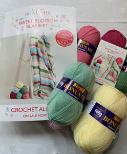 Sweet blossom crochet blanket yarn kit Sue Rawlinson for Sirdar