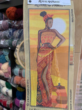 Load image into Gallery viewer, African lady tapestry printed tapestry canvas La Beaute Africaine by coats 49 x 19cm
