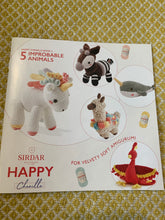 Load image into Gallery viewer, Sirdar happy Chenille crochet amigurumi kit book 5 improbable animals inc yarn for Linda llama
