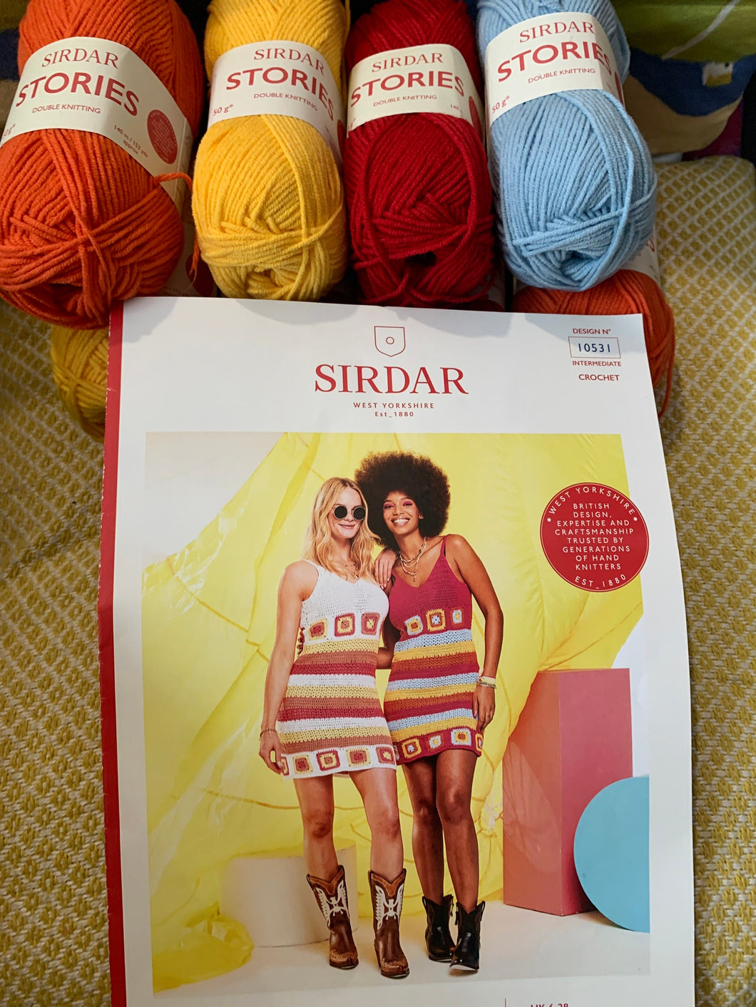Sirdar festival Stories crochet dress kit, pattern 10531 size 81-117 6-16 including all yarn