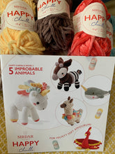 Load image into Gallery viewer, Sirdar happy Chenille crochet amigurumi kit book 5 improbable animals inc yarn for Linda llama
