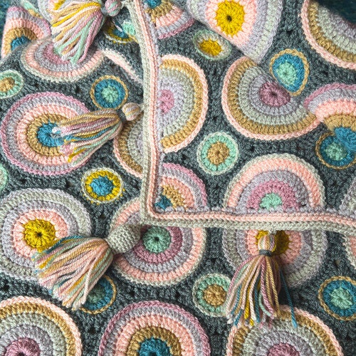 Magic circle crochet blanket yarn kit NEW colourway Skimming Stones colourway inc Pattern designed by Janie Crow