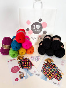 Stylecraft make along Crochet poncho yarn kit festival or niamh colourway