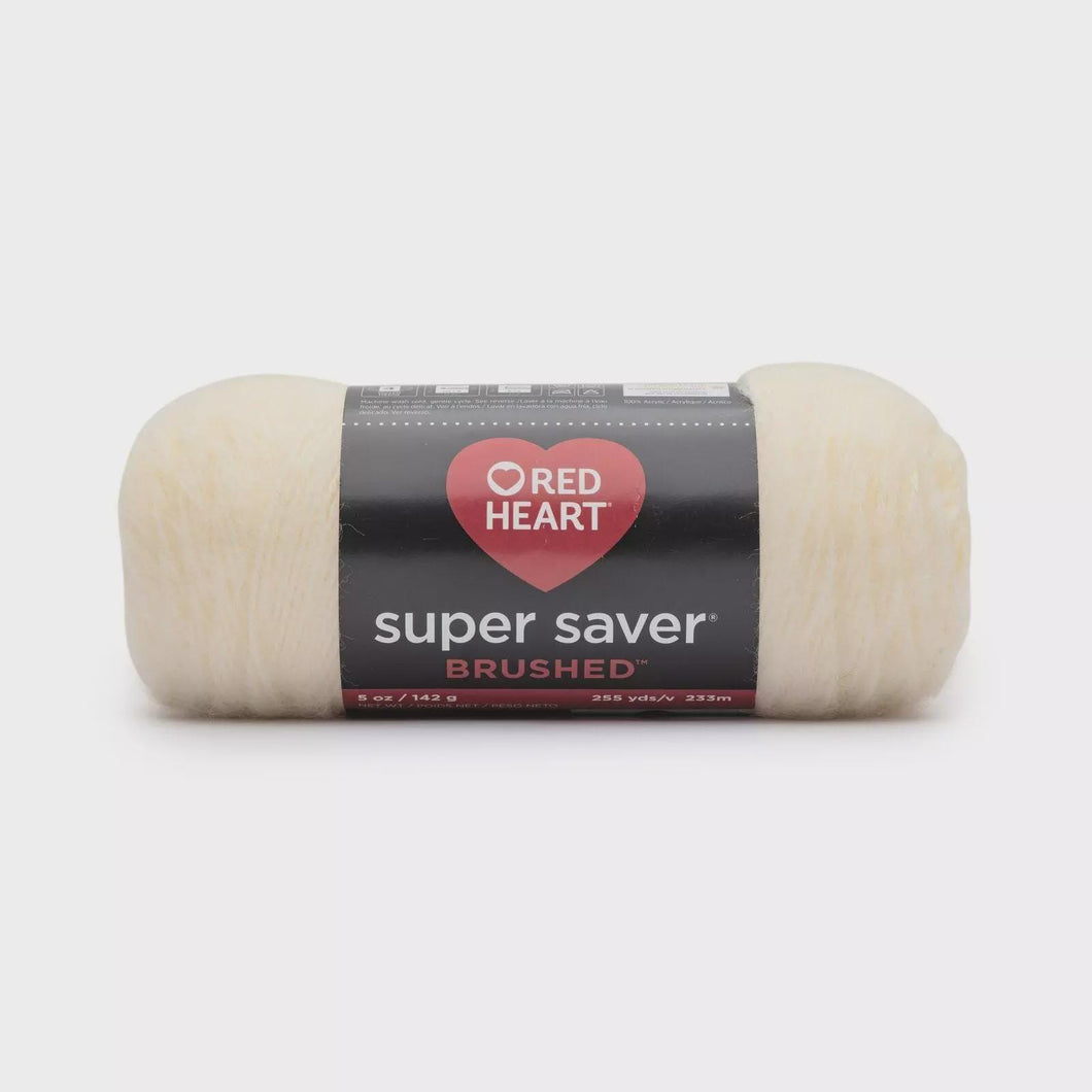 Red heart super saver brushed yarn cream 140g