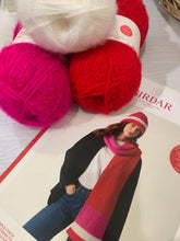 Load image into Gallery viewer, Sirdar scarf kit, pattern 10886,  soft down dk, inc knitting needles
