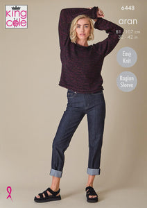 Knitted jumper kit,  King cole 6448 including Firefly aran yarn size 34- 38
