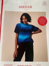 Load image into Gallery viewer, New knitting pattern Sirdar 10920 ladies top short sleeve jumper with Jewelspun Ombré  size xs - xl

