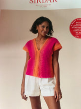 Load image into Gallery viewer, New crochet pattern Sirdar 10923 ladies top with Jewelspun Ombré  size xs - xl
