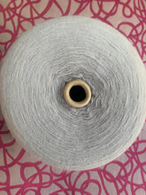 Load image into Gallery viewer, large cone of acrylic yarn for knitting machines pale silver grey 1300g
