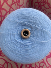 Load image into Gallery viewer, large cone of acrylic yarn for knitting machines pale blue 1300g
