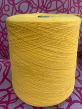 Load image into Gallery viewer, large cone of acrylic yarn for knitting machines bright yellow 1300g
