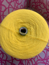 Load image into Gallery viewer, large cone of acrylic yarn for knitting machines bright yellow 1300g
