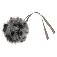 Load image into Gallery viewer, Tie -on Faux fur pom pom Leopard print.
