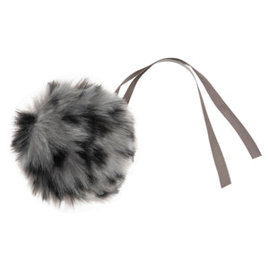 Tie -on Faux fur pom pom Leopard print.