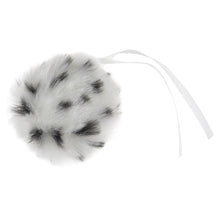 Load image into Gallery viewer, Tie -on Faux fur pom pom Leopard print.
