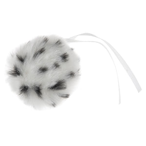 Tie -on Faux fur pom pom Leopard print.