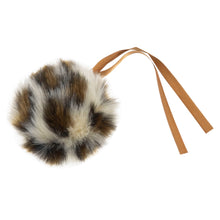 Load image into Gallery viewer, Tie -on Faux fur pom pom Leopard print.
