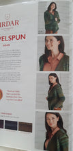 Load image into Gallery viewer, Knitting kit includes sirdar pattern 10025 ladies drape cardigan and jewelspun aran yarn shade 845 golden green size M L XL
