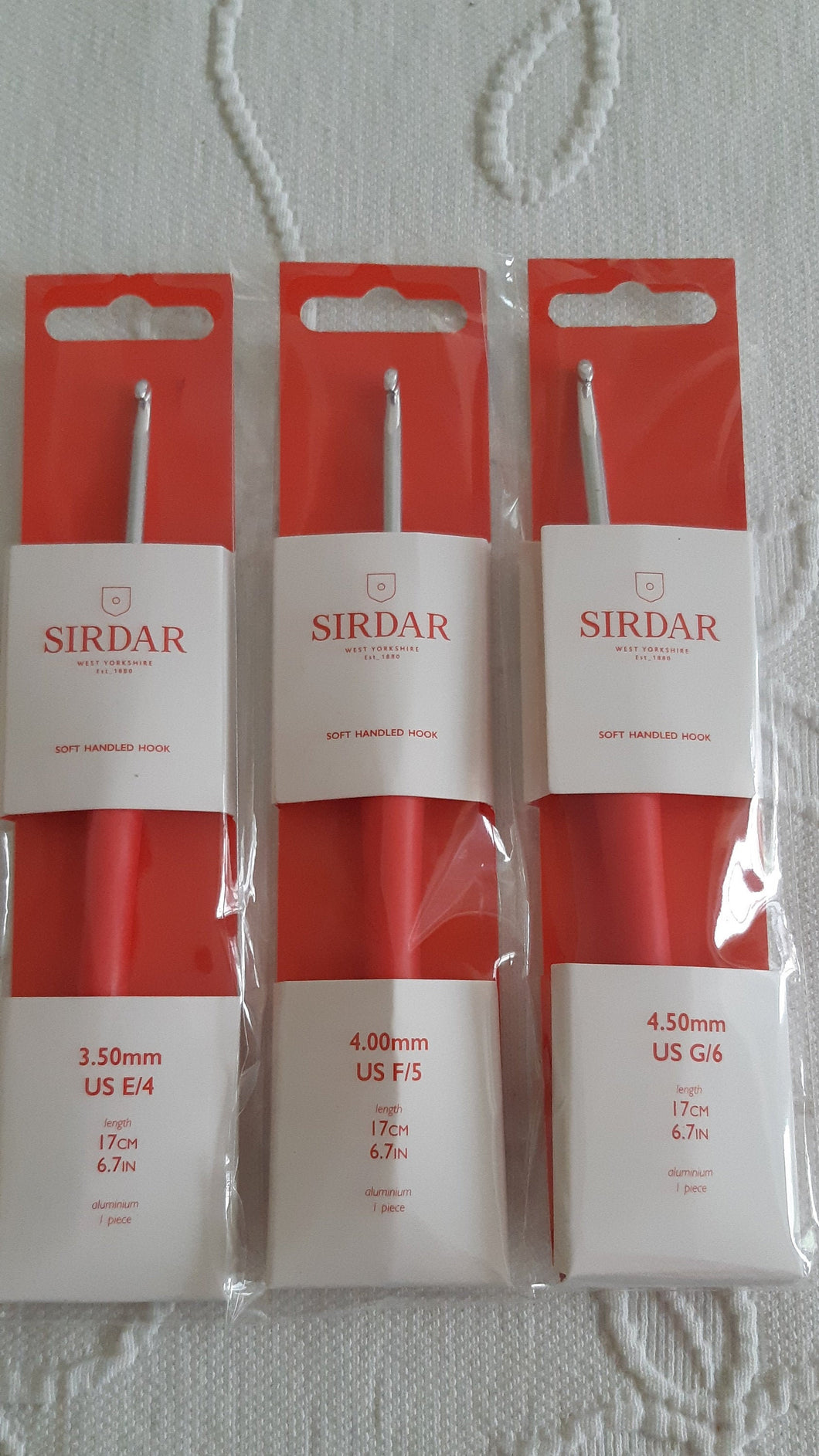 Sirdar soft handle crochet hook set 3.5mm,4mm and 4.5mm