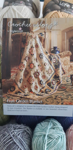 Fruit garden crochet blanket yarn kit Parchment or Caramel in alternative Stylecraft Special DK Jane Crowfoot