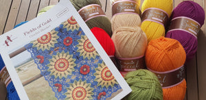 Crochet blanket kit, Fields Of Gold Pattern, by Janie Crow. Alternative yarn pack Stylecraft Special DK