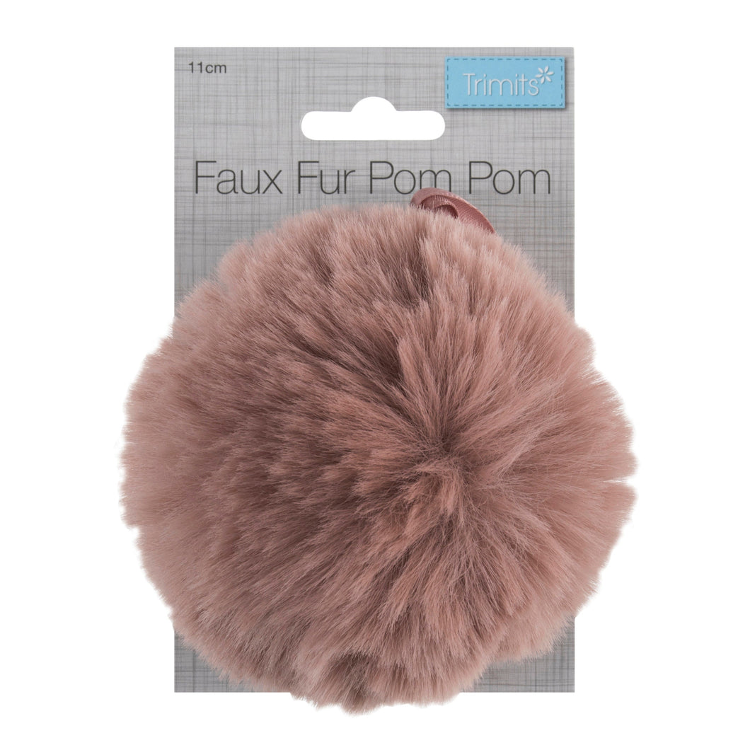 Detachable Faux fur pom pom pink