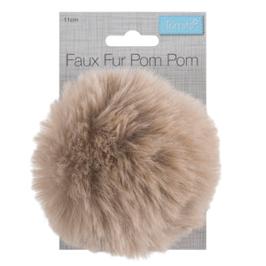 Detachable Faux fur pom pom Natural