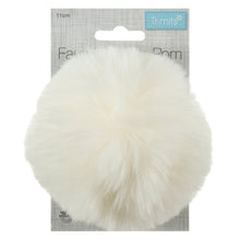 Load image into Gallery viewer, Detachable Faux fur pom pom cream
