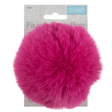 Load image into Gallery viewer, Detachable Faux fur pom pom cerise pink
