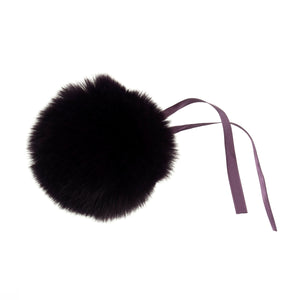 Detachable Faux fur pom pom dark purple