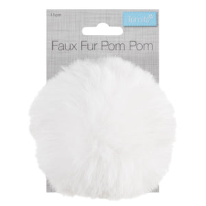 Detachable Faux fur pom pom white