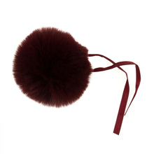Load image into Gallery viewer, Detachable Faux fur pom pom burgundy
