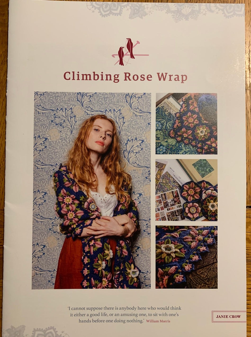 Climbing Rose Wrap crochet pattern by Janie Crow, including  alternative Stylecraft special yarn