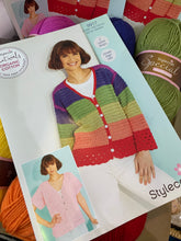 Load image into Gallery viewer, Crochet cardigan kit pattern 9917 inc Stylecraft special dk yarn Rainbow brights size 32-42
