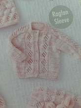 Load image into Gallery viewer, King cole little treasures yarn dk wool with knitting pattern 5856 baby girl dress cardigan and blanket prem- 12 months
