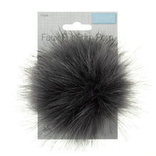 Load image into Gallery viewer, Detachable Faux fur pom pom grey  tipped
