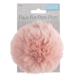 Detachable Faux fur pom pom light pink